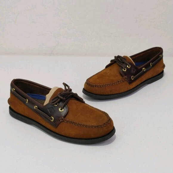 Sperry Authentic Original 2-Eye Boat Shoe Men's Size 9.5 NWOB Brown Buck - Picture 2 of 10